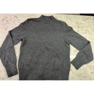 Prive 100% Cashmere Long Sleeve Mock Neck Pullover Sweater Gray Women's Size M